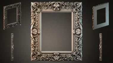 Decorative frames, framing Carved frame with scrolls and floral elements 3d model