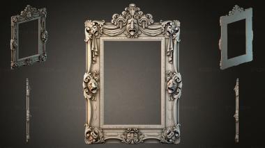 Decorative frames, framing Classic mirror frame with masks and swirls 3d model