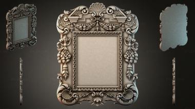 Decorative frames, framing Classic frame with grape garlands and shells 3d model