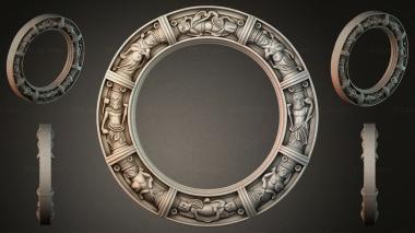 Decorative frames, framing Round ornament with angels and harpies in a classic style 3d model