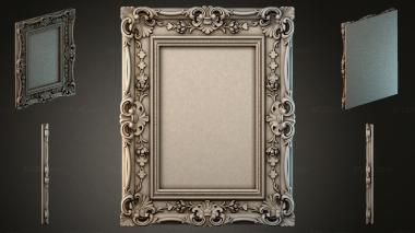 Decorative frames, framing Classic rectangular frame with floral ornament and corner cartouches 3d model