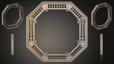 Decorative frames, framing Octagonal architectural frame with Corinthian pilasters and beads 3d model