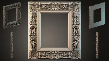 Decorative frames, framing Classic cubic ornament with putto and foliage 3d model