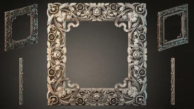 Decorative frames, framing Frame molding with floral rosettes and volutes 3d model