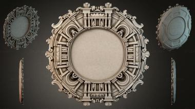 Decorative frames, framing Round medallion with classical columns and volutes 3d model