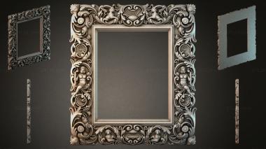 Decorative frames, framing Carved frame with putti and acanthus for a mirror 3d model