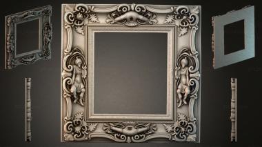 Decorative frames, framing Classic frame with angels and swirls 3d model