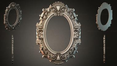 Decorative frames, framing Oval frame with volutes and floral rosettes 3d model