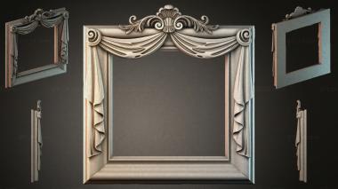 Decorative frames, framing CNC Theatre Frame with Drapery and Scrolls 3d model