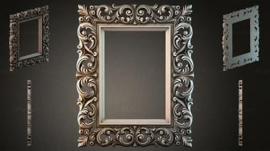 Decorative frames, framing Mirror frame with volute scrolls and acanthus leaves 3d model