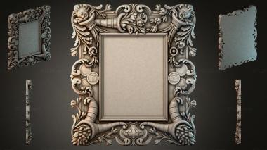 Decorative frames, framing Ornamental frame with acanthus scrolls and cornucopia corners 3d model