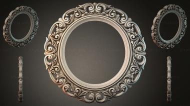 Decorative frames, framing Oval mirrors with acanthus ornament and fluted columns 3d model