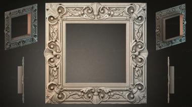 Decorative frames, framing Carved decorative molding with curls and rosettes for framing 3d model