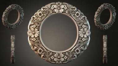 Decorative frames, framing Mirror with floral frame and side vases 3d model