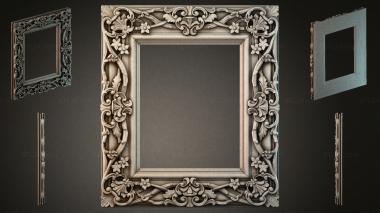 Decorative frames, framing Frame with angels and floral scrolls in Baroque style 3d model