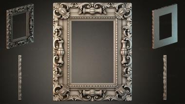 Decorative frames, framing Classic rectangular frame with volutes and ribbed elements 3d model