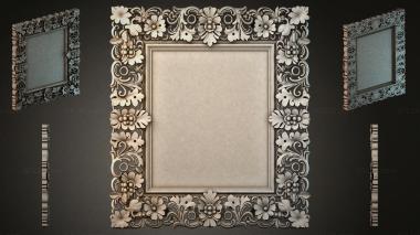 Decorative frames, framing Square decorative frame with floral ornament and swirls 3d model