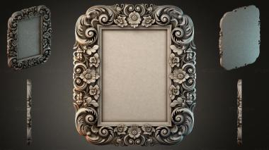 Decorative frames, framing Square frame with swirls and flowers 3d model