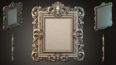Decorative frames, framing Carved ornamental molding with curls and shells 3d model