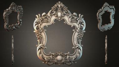Decorative frames, framing Carved cartouche with volutes and floral elements 3d model