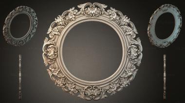 Decorative frames, framing Round frame with floral scrolls and acanthus leaves 3d model