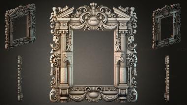Decorative frames, framing Classic mirror frame with volutes and cartouche 3d model