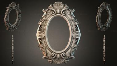 Decorative frames, framing Oval frame with volutes and shells 3d model