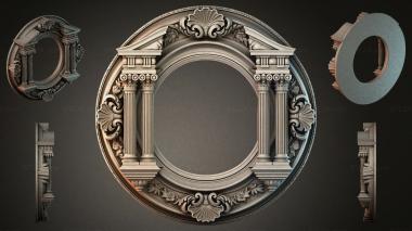 Decorative frames, framing Round architectural frame with columns and spiral scrolls 3d model