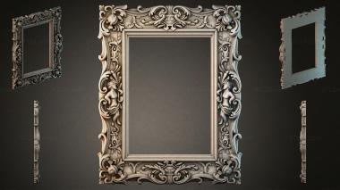 Decorative frames, framing Rectangular frame with lush swirls and sculptural elements 3d model