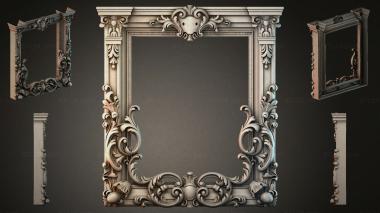 Decorative frames, framing Classic door frame with cartouche and acanthus volutes 3d model