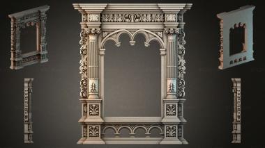 Decorative frames, framing Architectural portal with Corinthian columns and an arched vault 3d model
