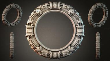 Decorative frames, framing Round frame with grape clusters and curls 3d model