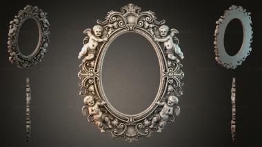 Decorative frames, framing Oval mirror with putto and acanthus scrolls 3d model