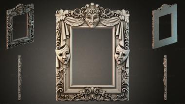 Decorative frames, framing Theatrical frame with masks and drapery 3d model