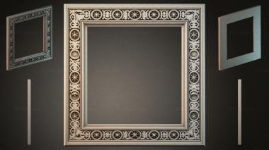 Decorative frames, framing Frame with rosettes and star decoration 3d model