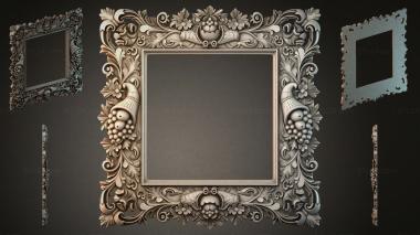 Decorative frames, framing Mirror with grapevine and acanthus leaves 3d model