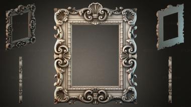 Decorative frames, framing Classic picture frame with volutes and shells 3d model