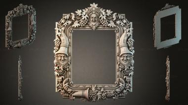 Decorative frames, framing Decorative frame with mascarons and grape garland 3d model