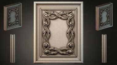 Decorative frames, framing Carved panel with braided ornament and curls 3d model