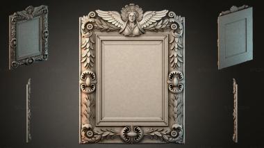 Decorative frames, framing Decorative frame with an angel and floral ornament 3d model