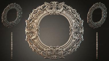 Decorative frames, framing Round frame with Victorian scroll and oval medallions 3d model