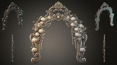 Decorative frames, framing Baroque door handle with rosettes and floral elements 3d model