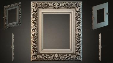 Decorative frames, framing Carved frame with scrolls and leaves 3d model