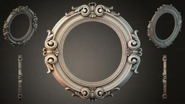 Decorative frames, framing Round frame with volutes and acanthus for a mirror 3d model