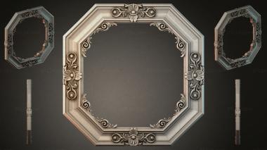 Decorative frames, framing Octagonal frame with acanthus ornament and volutes 3d model