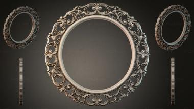 Decorative frames, framing Round frame with acanthus scrolls and columns 3d model