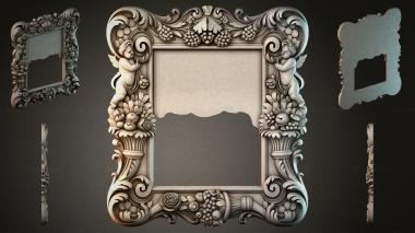 Decorative frames, framing Classic frame with putti and grapes 3d model