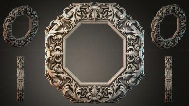 Decorative frames, framing Octagonal frame with acanthus scrolls and ornamental columns 3d model