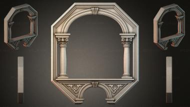Decorative frames, framing Classical arch with columns and ornamental corners 3d model