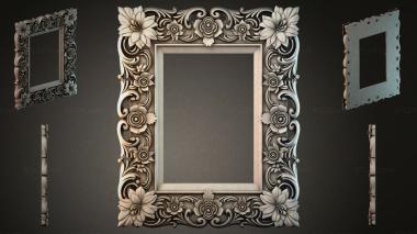 Decorative frames, framing Carved frame with floral ornament and scrolls 3d model